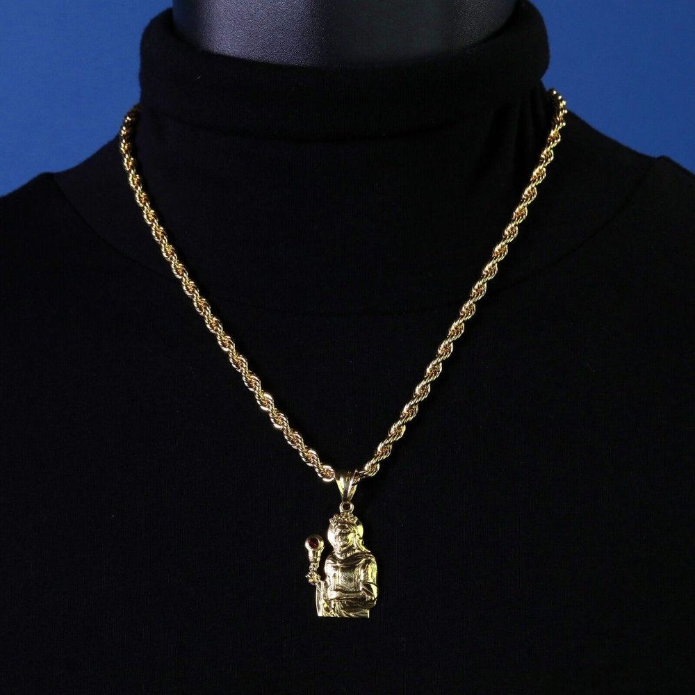 14k Saint Barbara 20" Necklace + Pendant